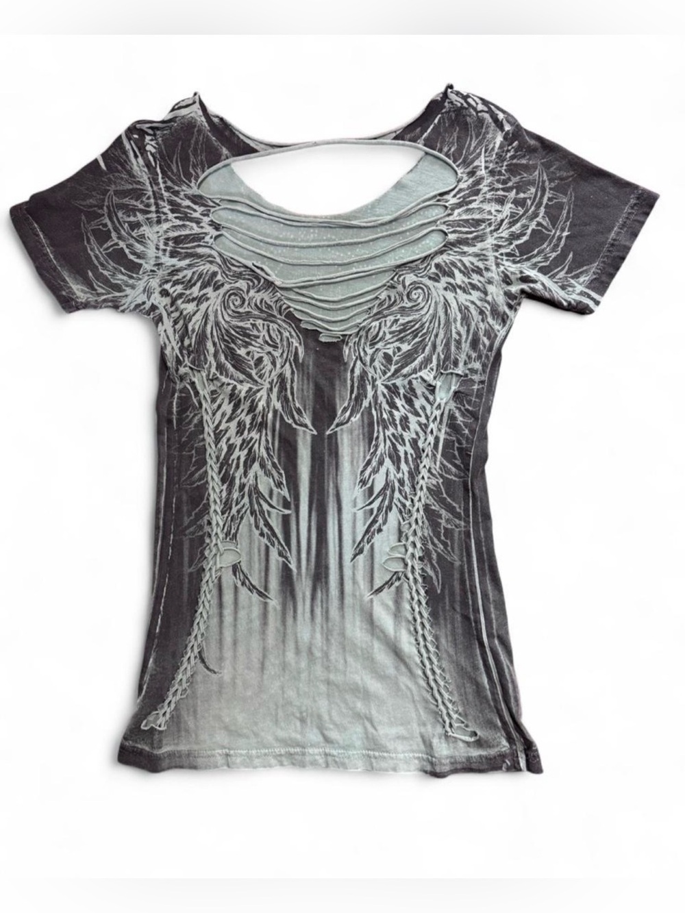 Affliction Grungecore Rhinestone Graphic Top - Picture 4 of 8